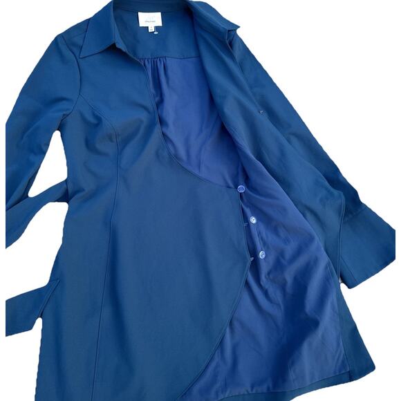 NEW Cinq à Sept Women's Hunter Dress Long Sleeve Tie Side Shirtdress night sky 6 - Picture 7 of 12